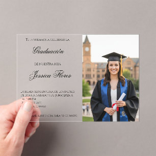 Invitaciónn de graduación con foto acrylic invitations
