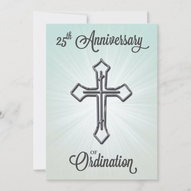 Invitation 25th Anniversary of Ordination, Silver (Front)