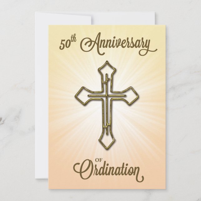 Invitation 50th Anniversary of Ordination, Gold Cr (Front)