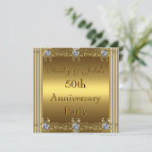 Invitation 50th Wedding Anniversary Party Gold (Standing Front)