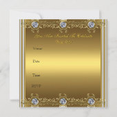 Invitation 50th Wedding Anniversary Party Gold (Back)