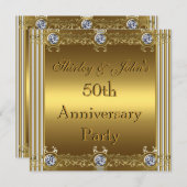 Invitation 50th Wedding Anniversary Party Gold (Front/Back)