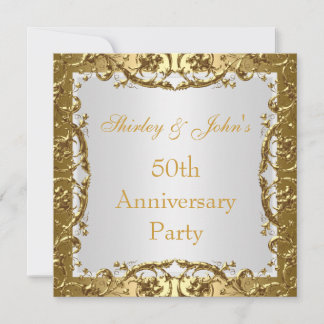 Invitation 50th Wedding Anniversary Party Gold 2