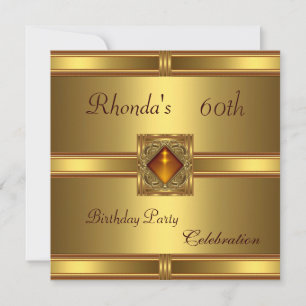 Invitation 60th Birthday Gold on Gold