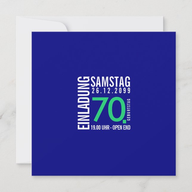 Invitation 70th birthday (individually printed) (Front)