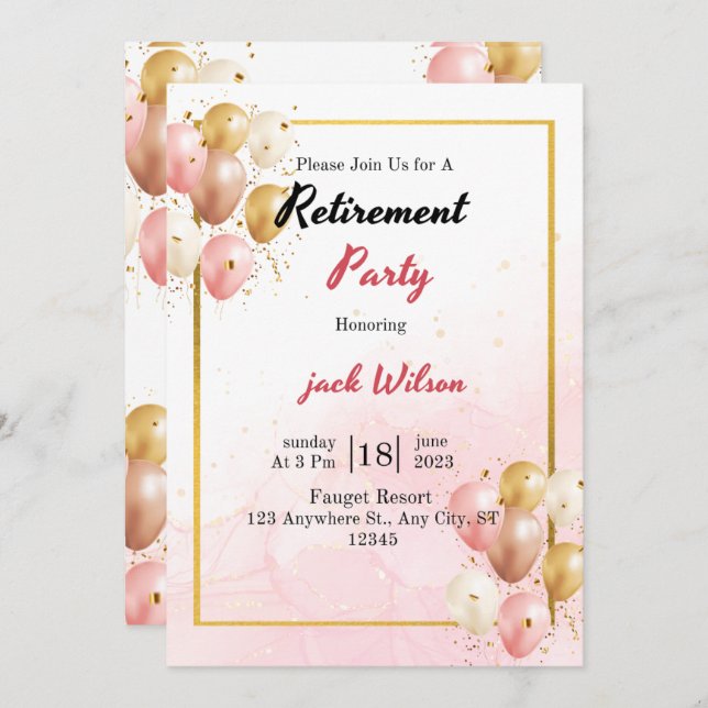 invitation about retirement  (Front/Back)
