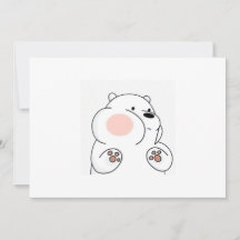 Invitation Adorable Blushing Bear