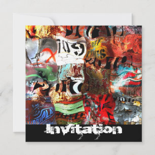 Invitation All Occasions Street Art Abstract A3