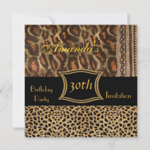 Invitation Animal Leopard 30th Birthday Party