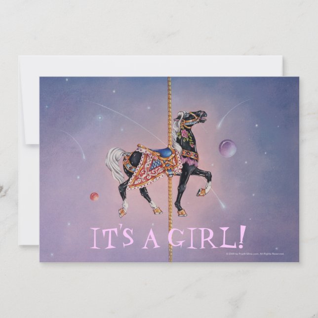 Invitation, Announcement -Petaluma Carousel Horse2 (Front)