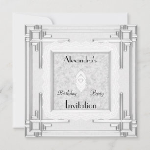 Invitation Art Deco Silver White