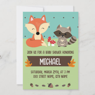 Invitation baby forest animalitos
