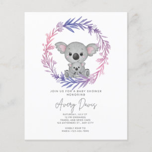 invitation baby shower mum animal