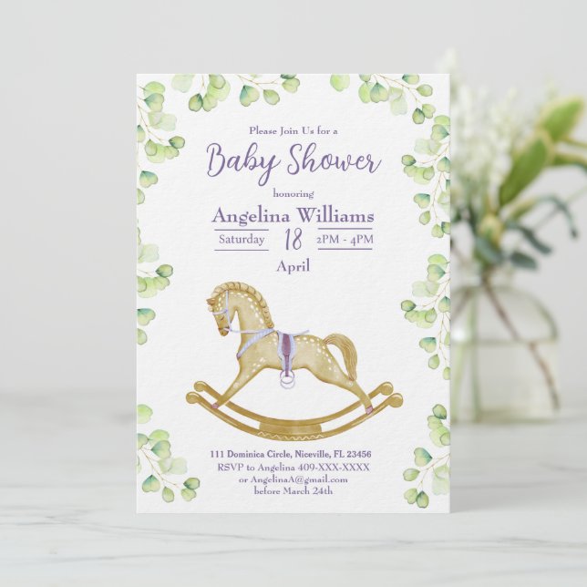 Invitation baby shower with charming designs. (Standing Front)