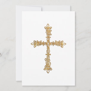 Invitation Baptism Gold Cross