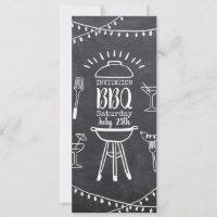 Invitation barbecue garden party chalkboard BBQ