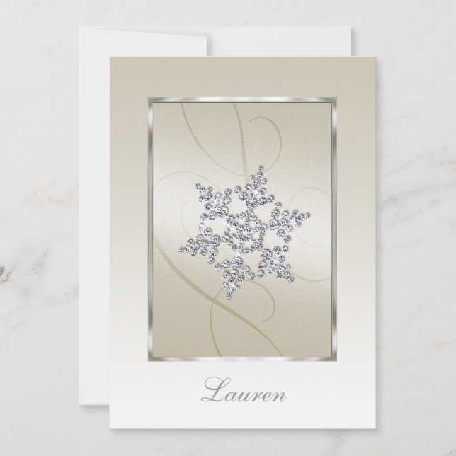 Invitation Bat Mitzvah Crystal Snowflake (Front)