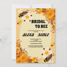 Invitation Bee Bridal shower yellow florals party