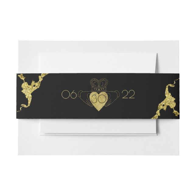 Invitation Belly Band Claddagh (Front Example)