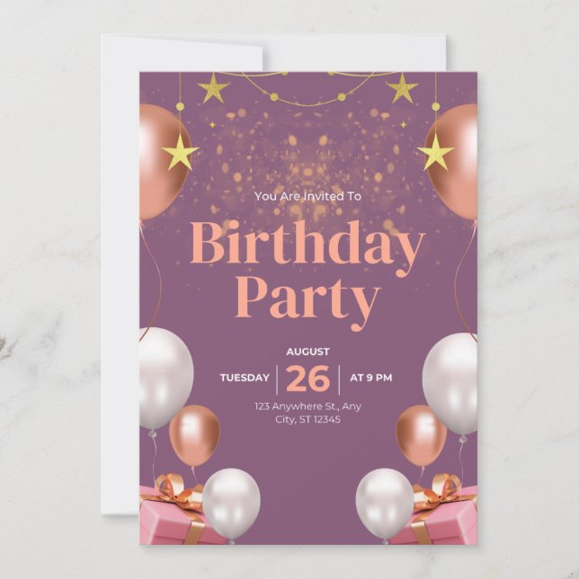 Invitation birthday  (Front)