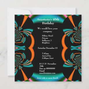 Invitation Birthday Abstract Green Albums