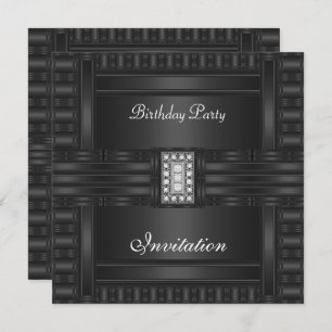 Invitation Birthday Black On Black Diamond Jewel