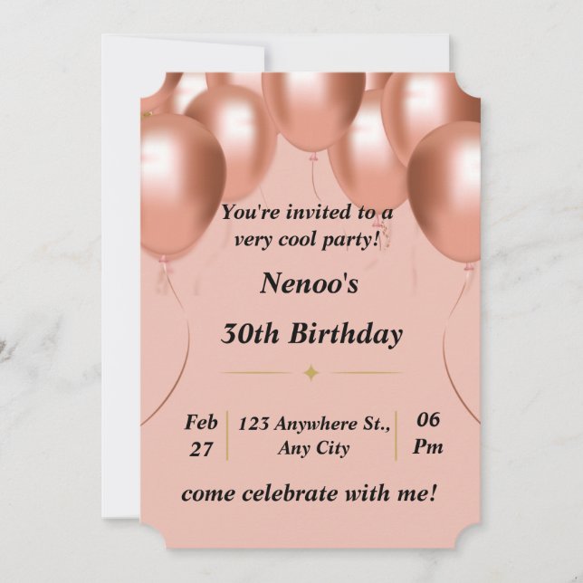 Invitation Birthday card (Front)