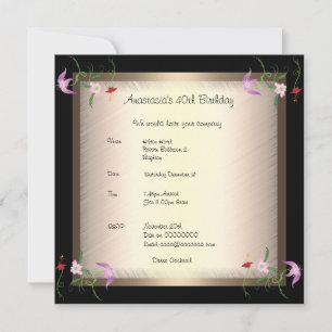 Invitation Birthday Glamour Floral