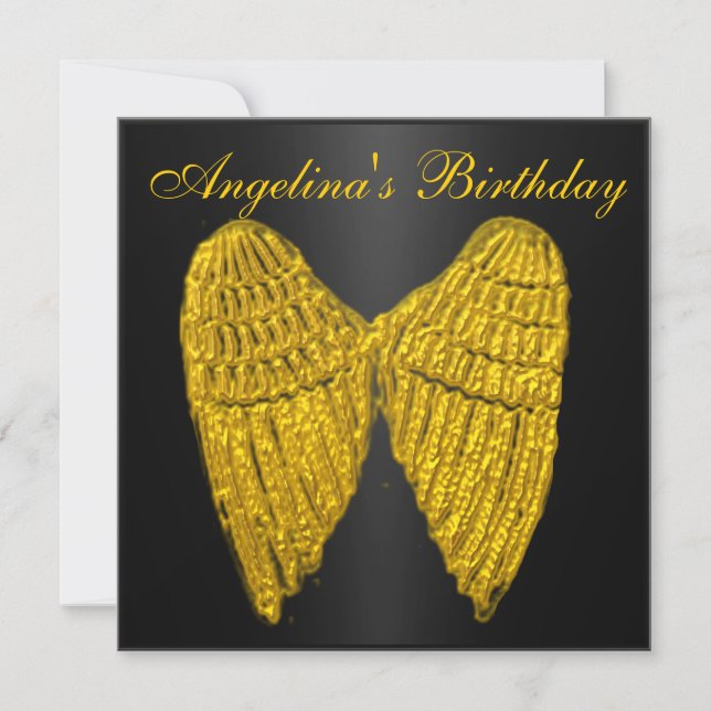 Invitation Black Gold  Wings (Front)