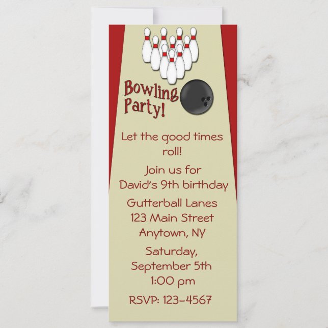 Invitation Bowling Party (Front)