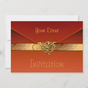 Invitation Burnt Orange Velvet Jewel Gold Clutch