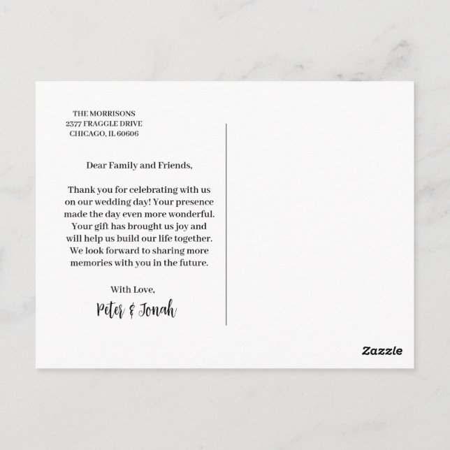 invitation card for family and friends (Back)