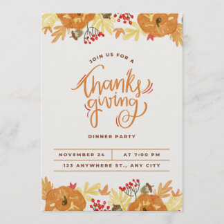 Invitation card for thanksgiving day