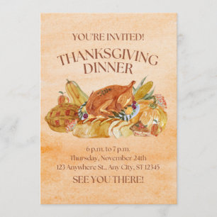 Invitation card for thanksgiving donner
