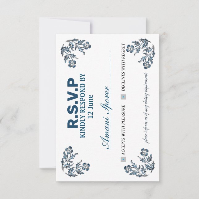 invitation card RSVP  in the most beautiful colour (Front)