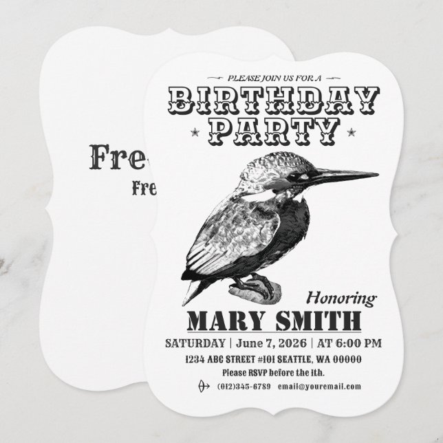 Invitation Card_Western Style (Common Kingfisher) (Front/Back)