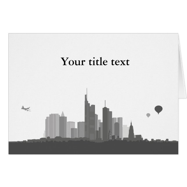 invitation card with Frankfurt Skyline. (Front Horizontal)