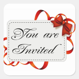 Invitation card >> You Are Invited Square Sticker