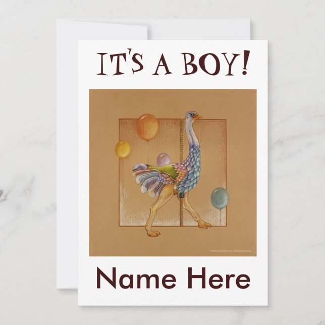 Invitation - Carousel Ostrich (Front)