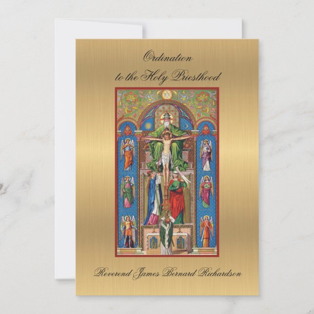 Invitation Catholic Ordination to Holy Priesthood (Front)