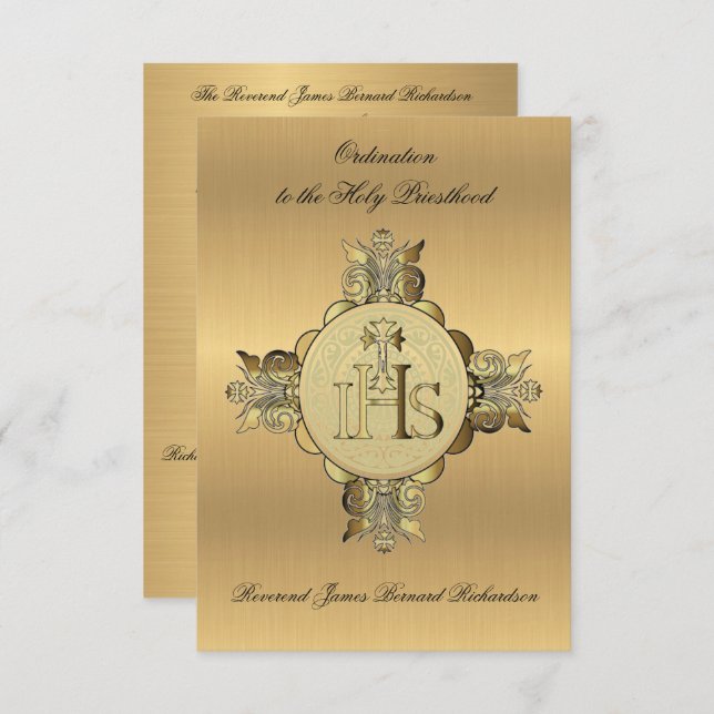 Invitation Catholic Ordination to Holy Priesthood (Front/Back)