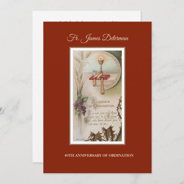 Invitation Catholic Priest Ordination Anniversary (Front/Back)