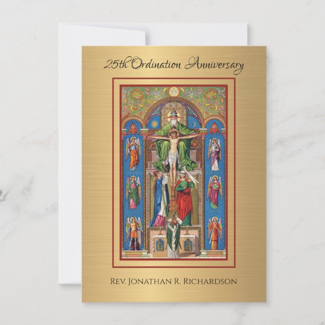 Invitation Catholic Priest Ordination Anniversary (Front)