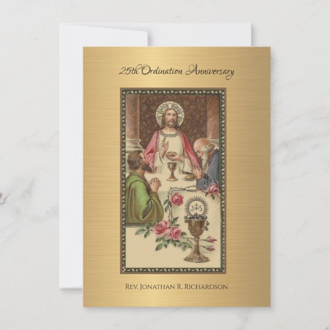 Invitation Catholic Priest Ordination Anniversary (Front)