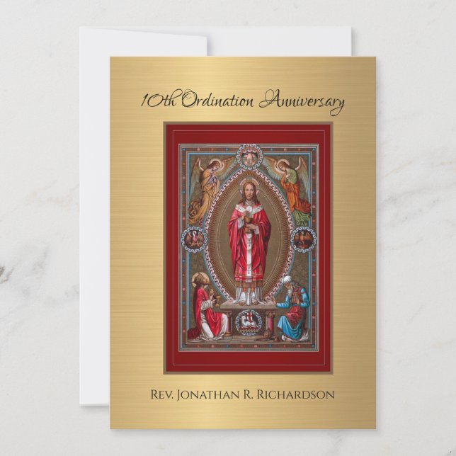 Invitation Catholic Priest Ordination Anniversary (Front)