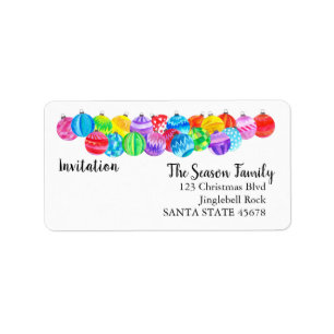 Invitation Christmas Party watercolor label