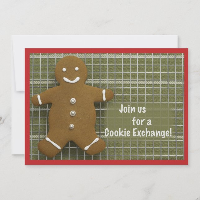 Invitation Cookie Exchange, Gingerbread Man (Front)