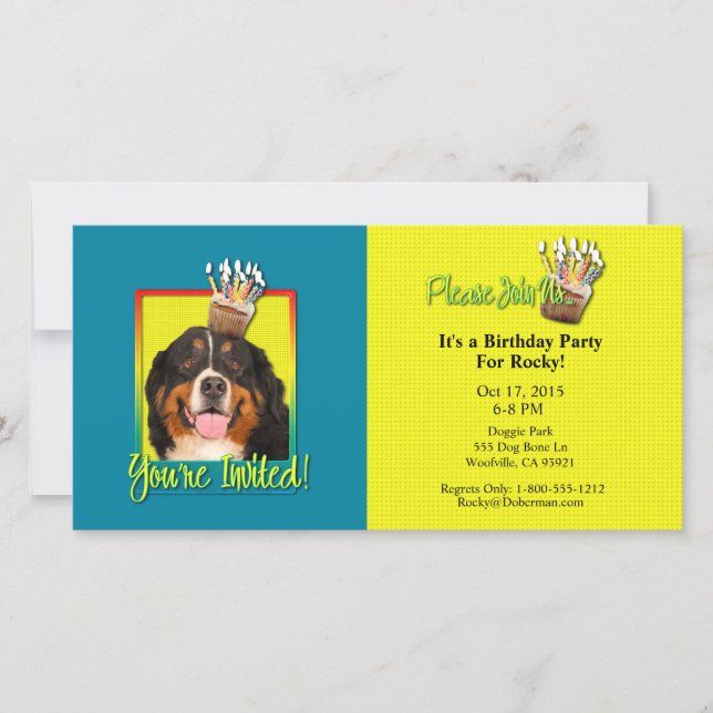 Invitation Cupcake - Bernese Mountain Dog (Front)