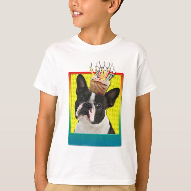 Invitation Cupcake - Boston Terrier T-Shirt (Front)