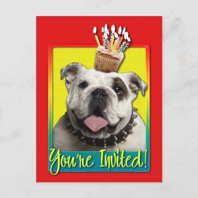 Invitation Cupcake - Bulldog - Light (Front)